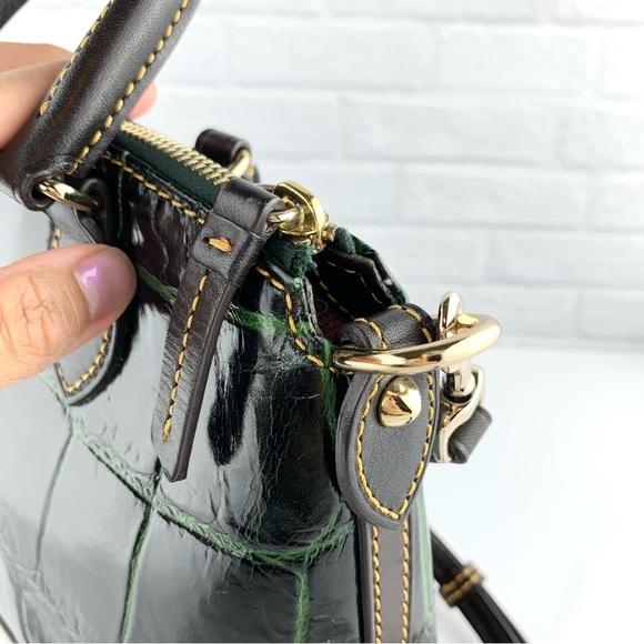 Dooney & Bourke Crocodile Embossed Leather Bucket Satchel Shoulder Bag - Picture 10 of 16